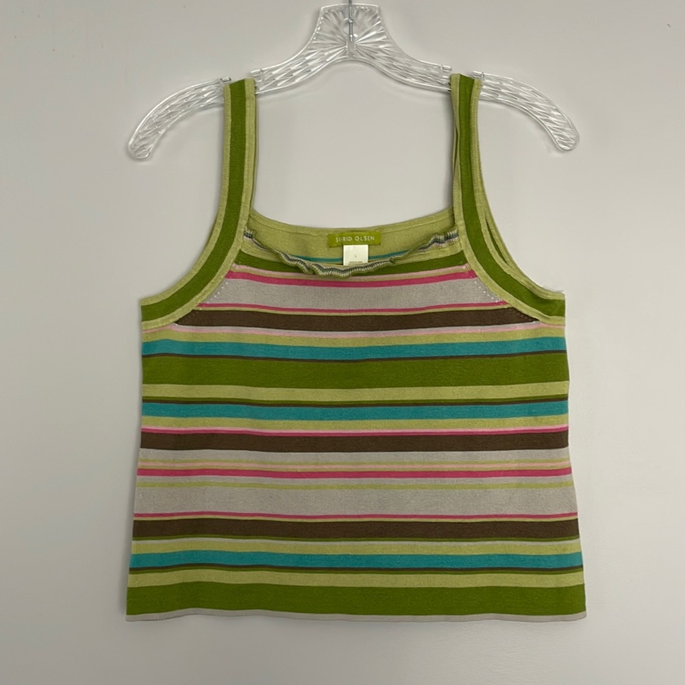 Sigrid Olsen Stipe Multicolored Tank Top Sz L